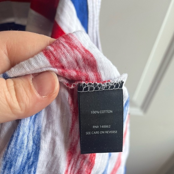 Torrid Womens Plus Heritage Slub High‎ Neck Red, White, Blue Striped Tank 4X - Picture 7 of 8